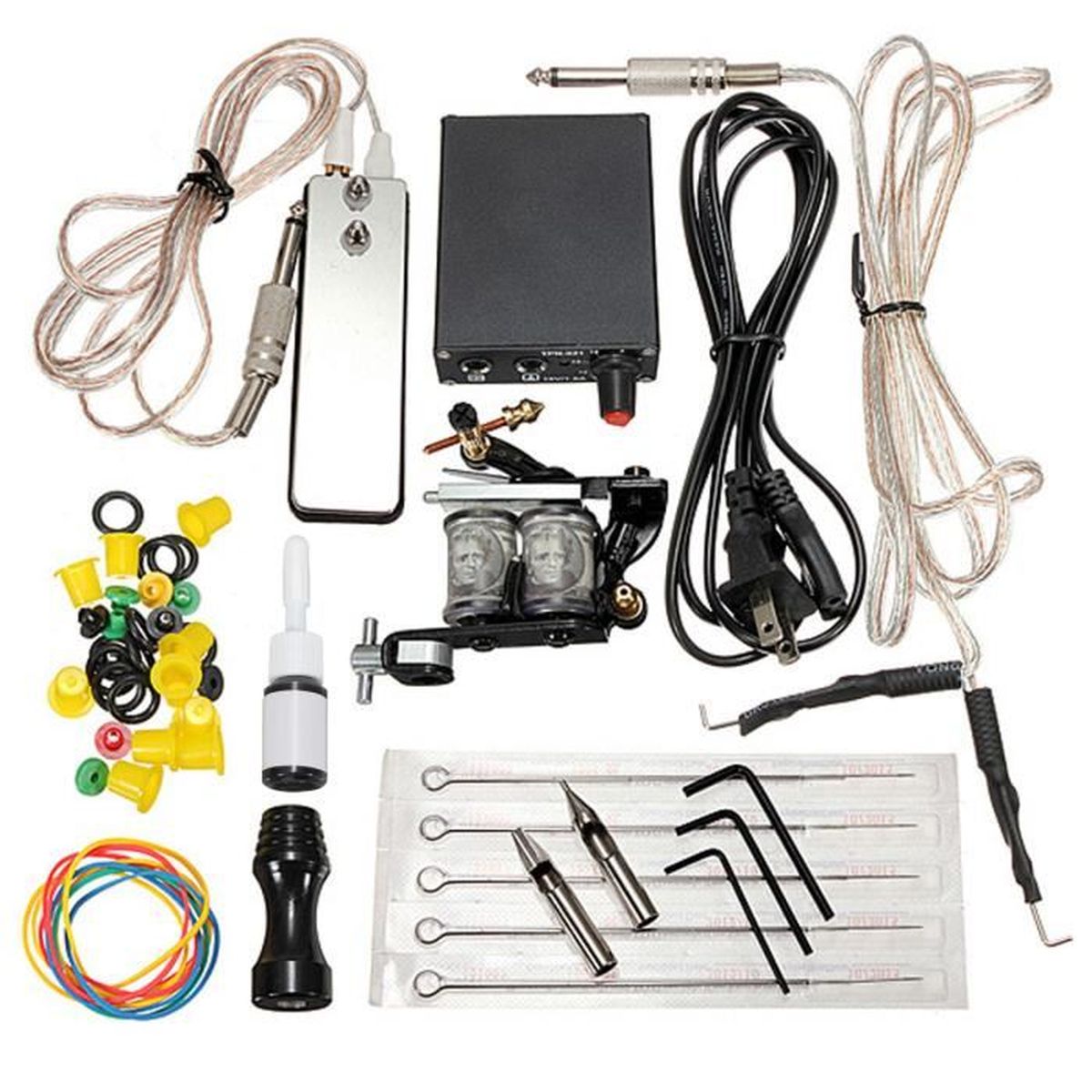 Kit De Tatouage Machine A Tatouer Aiguille Cordon Alimentation Complet Encre Achat / Vente kit