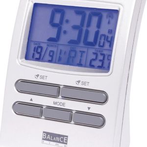 BALANCE 622415 Réveil radio contrôlé LCD couleur - Argent