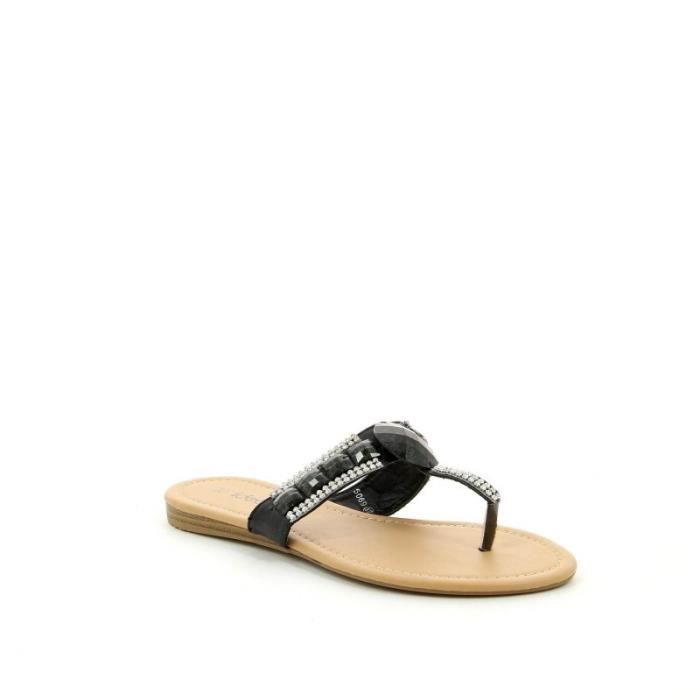 Chaussure femme tongue CLEO Noir Achat / Vente Chaussure femme tongue