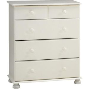 commode blanche 5 tiroirs