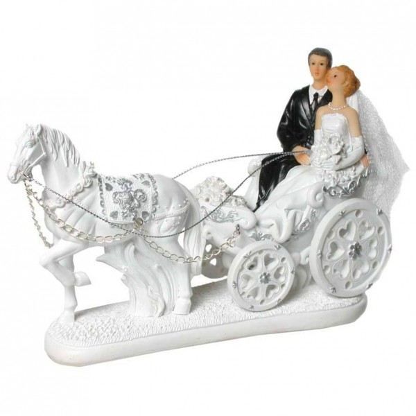 Figurine couple de mariés en calèche Achat / Vente figurine décor
