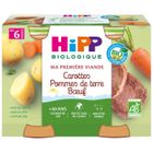 PLATS PREPARES SALES HIPP BIO Pots Carotte Pommes terre Boeuf - 6 Mois