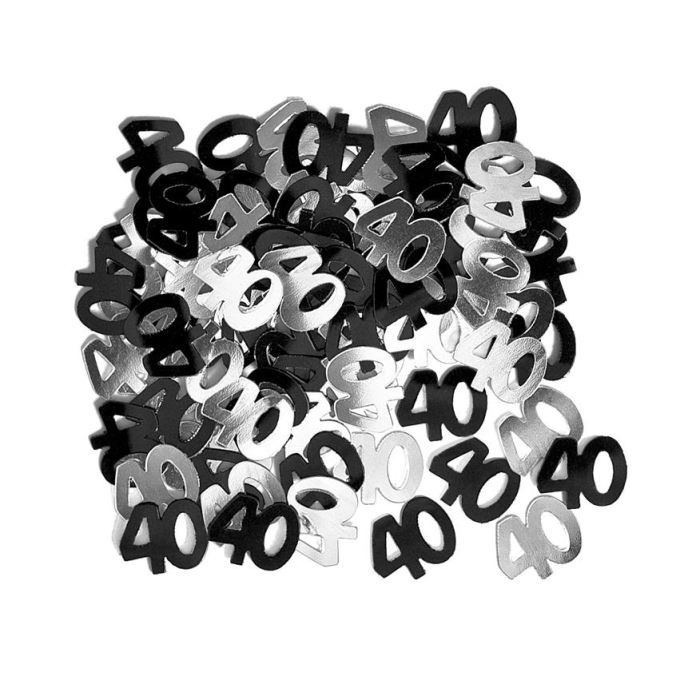 Confettis de table noirs 40 ans (14g)