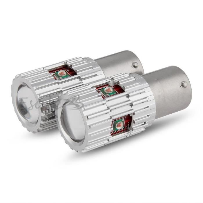 2pcs 25W 1156 BA15S CREE XPE Q5 5LEDs Ampoule Lampe Feu Jaune DC12 24V