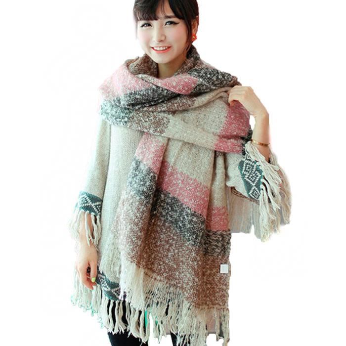 Écharpe Pashmina Pour Femme - 200x70cm - Coton Doux Style Cachemire - Étole Foulard Pour Mariage, Soirée, Hiver