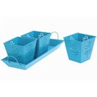 JARDINIERE - POT DE FLEUR - CACHE-POT Set de 3 caches-pot sur plateau