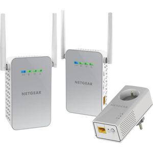 NETGEAR PLPW1000T-100FRS Pack de 3 CPL 1000 Mbps derni?re génération - 1 CPL Filaire avec prise Filtrée + 2 CPL Wifi