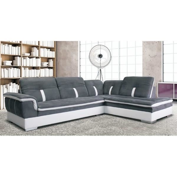Canapé d'angle gris détail blanc Meuble House Dimension du meuble
