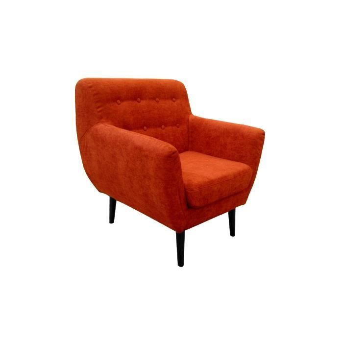 fauteuil en tissu orange 1 place malmo Achat / Vente fauteuil Jaune