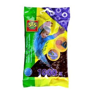 SES CREATIVE Lot de 1000 perles ? repasser - Marron foncé