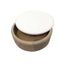 TABLE BASSE Table basse ronde laqué blanc et hirondelle
