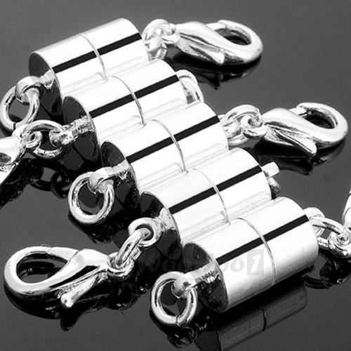 FERMOIR COLLIER BRACELET MAGNETIQUE PLAQUE ARGENT 7MM Joli Fermoir