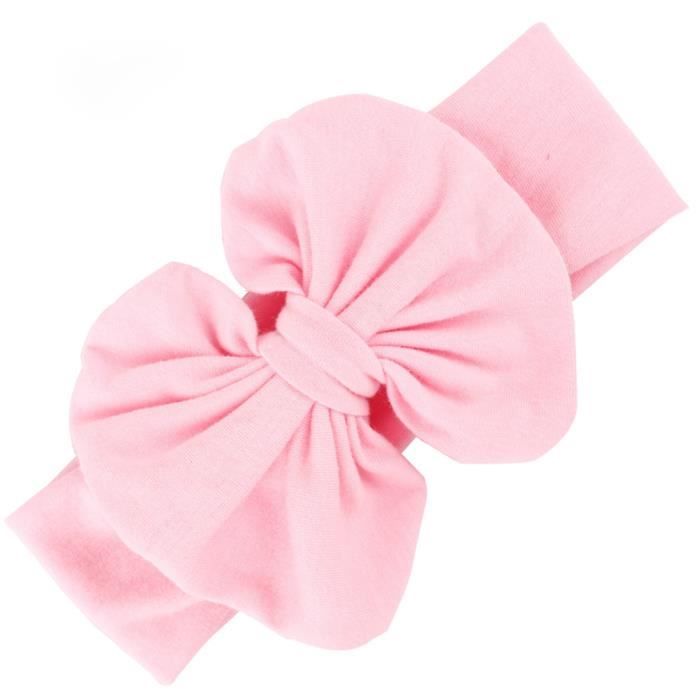 Bandeau Serre,Tête Bébé Enfant Fille Accessoire Cheveux Noeud Papillon Rose Élastique