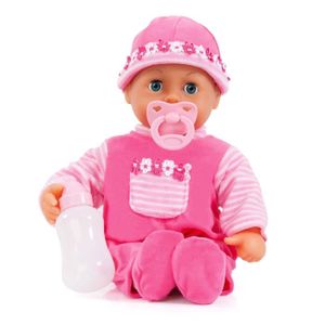 BAYER Bébé Premiers Mots 38 Cm Rose Avec 24 Sons De Bébé