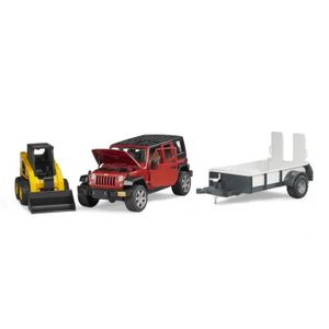 BRUDER - Jeep WRANGLER Unlimited Rubicon avec remorque et chargeur Caterpillar