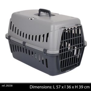 GIPSY Panier de transport L - 57x36x39 cm - Gris - Pour chien