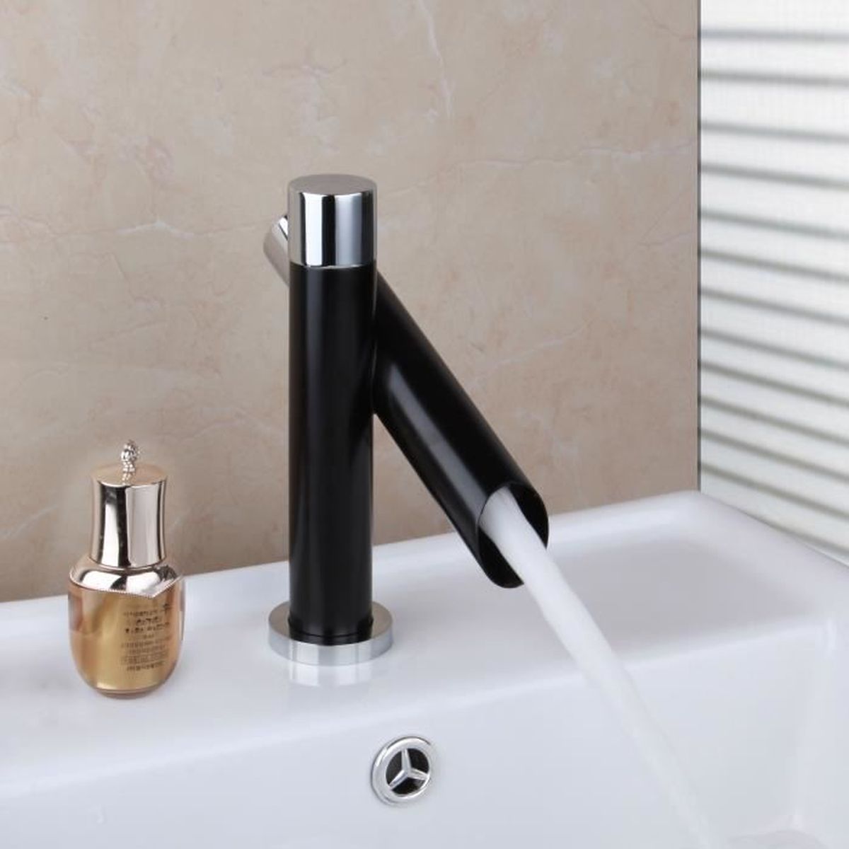 Robinet mitigeur cascade lavabo évier laiton mixer tap noir ...