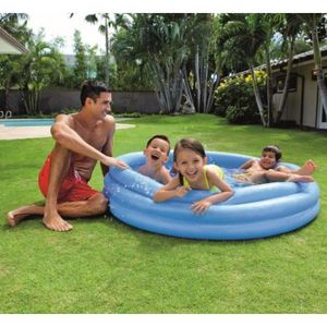 INTEX Piscine gonflable pour enfant 3 boudins - ?1,47m - Bleu cristal