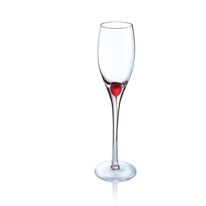 LUMINARC "DRIP ROUGE" 4 flûtes 22 cl Achat / Vente coupe à champagne