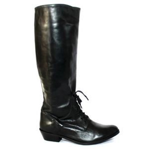 BOTTE BOTTES CAVALIERES CUIR NOIR CHAUSSURES FEMME T 42