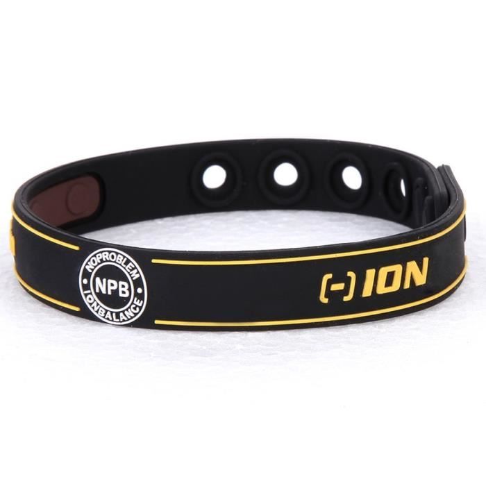 Bracelet Silicone Bio &eacute;l&eacute;ments Noir adapt&eacute; &agrave; la pratique d'un