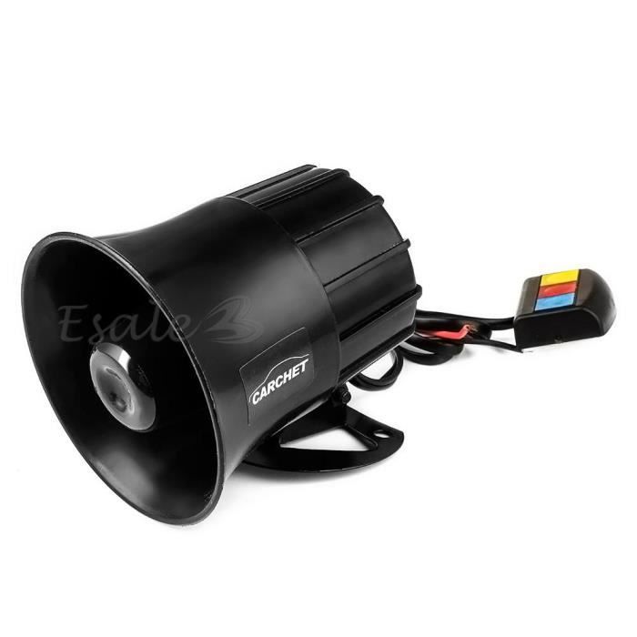 Klaxon Voiture Krtopo 7 Tons - 125 DB | Microphone PA | 12V | Pour Voiture/Moto | Alerte Urgence