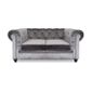  Canapé Chesterfield 2 places Velours Argent