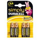  Duracell - Pile Alcaline - AAx4 Simply (LR6)