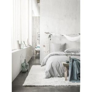 TODAY Parure de couette Buble Nina 100% coton - 1 housse de couette 220x240 cm + 2 taies d'oreillers 63x63 cm gris et blanc