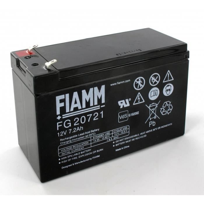 Batterie Plomb FIAMM 12V 7.2Ah FG20721 Batterie Plomb FIAMM 12V 7