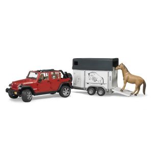 BRUDER - Jeep WRANGLER Unlimited Rubicon avec van et un cheval