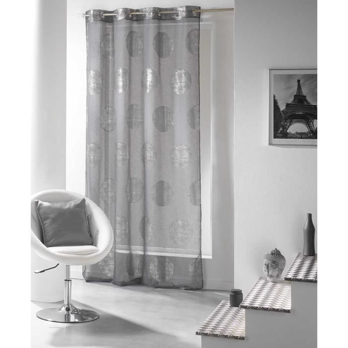 Rideau voilage oeillet blanc et argent achat / vente rideau ... Créatif rideaux Cuisine