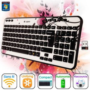 CLAVIER - PAVE NUMERIQUE Logitech Wireless Keyboard K360 Fingerprint Flower