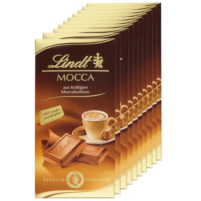 Lindt Chocolat, Moka, 10 tablettes, 100g Achat / Vente chocolat en