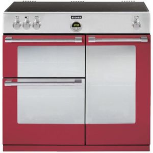 STOVES PSTER90EIJAL-Cuisini?re table induction-5 zones-3 fours électriques-Email pristine-35L-91L-62L-A-L 89,6 x H 93 cm-Japaleno
