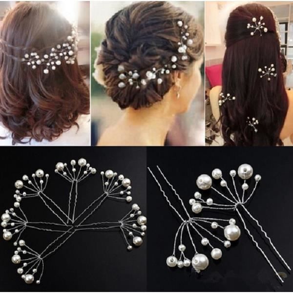 Accessoire mariage, bijou de cheveux : épingle à chignons perles