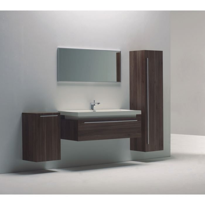 Meuble de salle de bain suspendu bois 120cm achat / vente salle ... Meuble salle de bain en bois