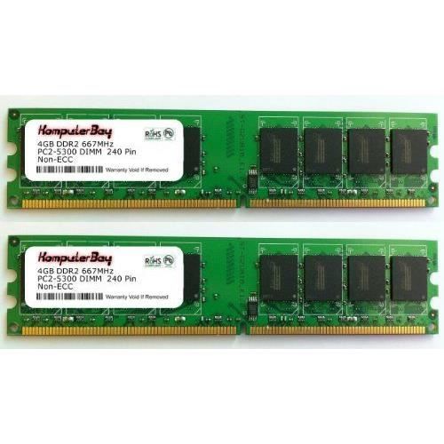 2 Ou 4 Barrettes De Ram Komputerbay Mémoire RAM Lot de 2 barrettes de mémoire vive PC2-5300/PC2
