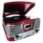 PLATINE VINYLE PLATINE TOURNE DISQUES 3 VITESSES ROUGE METALLISE