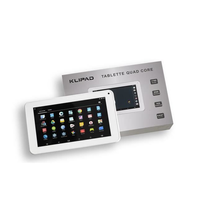 Tablette Tactile KLIPAD WHITE 7 POUCES HD Android 4.4 / 8 Go Prix