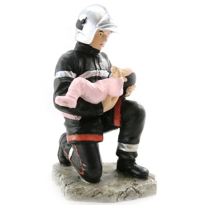 Figurine "Pompier" sauvant un bébé Achat / Vente statue statuette