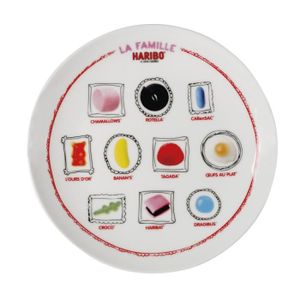 DELYS-BY-VERCERAL Lot de 6 assiettes ? dessert Décor Haribo 19 cm jaune et rouge