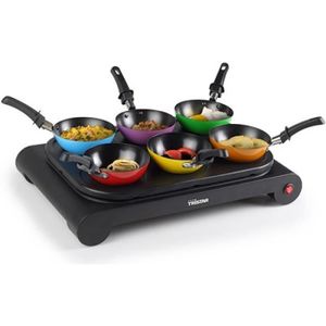 TRISTAR Set de 6 woks colorés Plaque chauffante et Cr?pes
