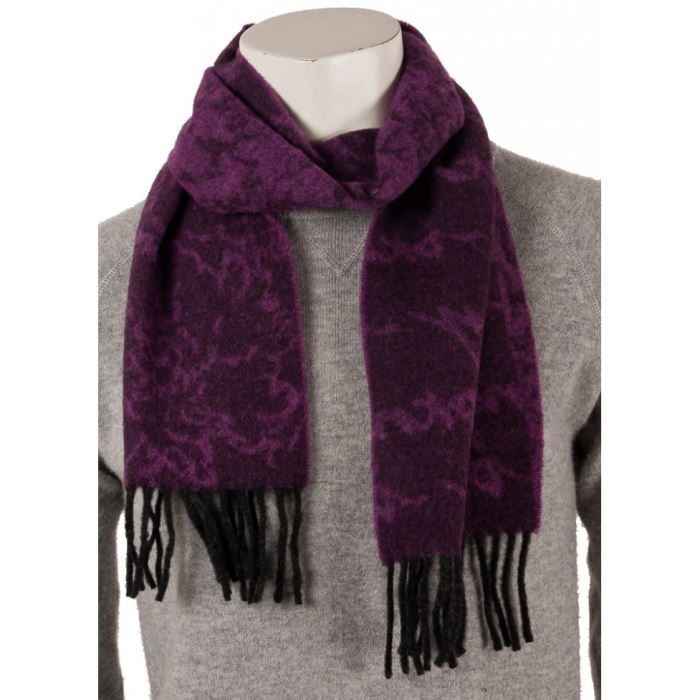 Écharpe Homme Lazutom - Laine Et Acrylique, Violet, Taille Unique 30x180 Cm, Douce Et Chaude, Idéale Hiver Et Cadeau