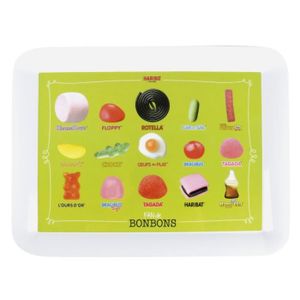 DELYS-BY-VERCERAL Plateau Décor Haribo 55x37x2 cm gris
