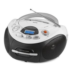 AEG SR 4353 WH Radio CD MP3 Cassette - Aux-In - LCD - Blanc