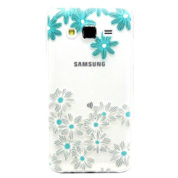 Pour Samsung Galaxy J5 Coque Étui Housse petite fleur transparente