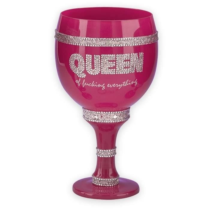 Verre calice pied couleur rose