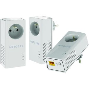 NETGEAR PLP1000T-100FRS Pack de 3 CPL 1000 Mbps derni?re génération. Compatible avec toutes les box internet.