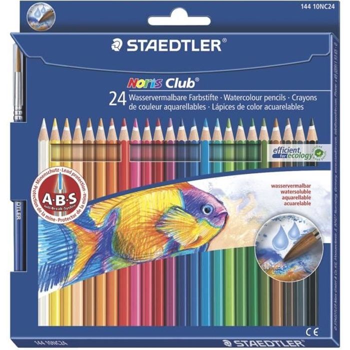 STAEDTLER 24 Crayons Aquarellables+ Pinceau Achat / Vente crayon de